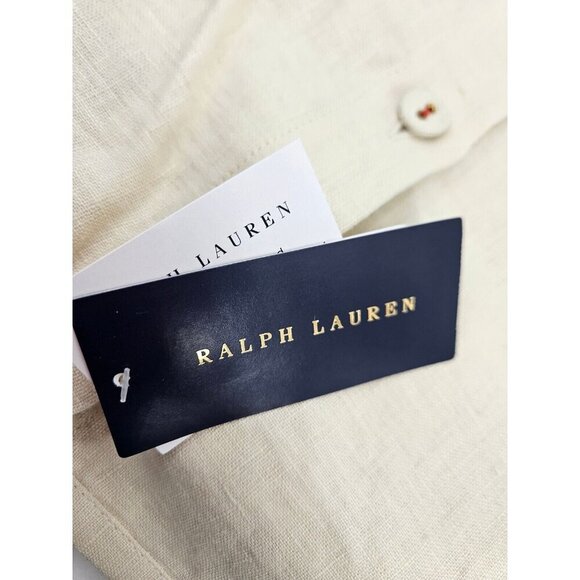 New Ralph Lauren Macall Embroidery Pillow Cover 18x18 Cream Floral Linen - Picture 4 of 5